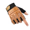#3 Half Finger Glove Tactical Rubber Knuckle - KHAKI