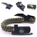Paracord Survival Tactical 5 in 1 Armband with rope knife - GREEN