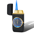 Gas Lighter with Led Watch (Matt Black & Gold)