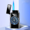 Gas Lighter with Led Watch (Metallic Black)