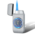 Gas Lighter with Led Watch (Silver)