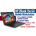 HP ZBOOK 15U CORE I7-7600U @2.80GHz,16GB RAM,512GB SSD,2GB GDDRS AMD FIREPRO FULL HD