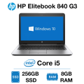 HP Elitebook 840 G3 Intel Core i5-6300U @2.40GHz, 8GB DDR4 RAM, 256GB SSD, 14` Display, Win10 Pro
