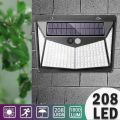 208 LED Solar Power PIR Motion Sensor Wall Light Outdoor Garden Lamp Waterproof