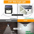 100 LED Solar Power PIR Motion Sensor Wall Lights Outdoor Garden Waterproof Lamp
