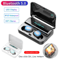 F9-9 Bluetooth 5.0 TWS Waterproof 8D Touch Button Earbuds also work as Power Bank