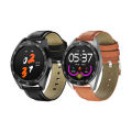 X10 Watch 1.3 Inch Screen Smart Bracelet Heart Rate Watch for iOS & Android - Black / Brown Leather