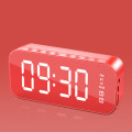 Alarm Clock Mini BT Speaker Mirror Radio LED Portable Wireless Subwoofer