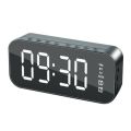 Alarm Clock Mini BT Speaker Mirror Radio LED Portable Wireless Subwoofer