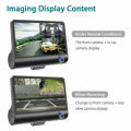 4'' inch HD 1080P 3 Lens Car DVR Dash Cam Vehicle Video Recorder Rearview Camera 170 Degree