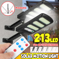 213 LED Outdoor Solar Street Wall Light PIR Sensor Motion LED COB Lamp Remote Control