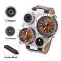 Oulm Duel Time Watch with Compass & Thermometer.