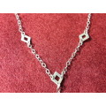 SOLID STERLING SILVER NECKLACE WITH LOBSTER CLASP IN PERFECT CONDITION