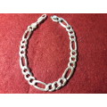 LOVELY STRONG SOLID GENUINE STERLING SILVER BRACELET IN EXCELLENT CONDITION