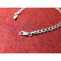 LOVELY SOLID GENUINE STERLING SILVER BRACELET WITH ITALIAN CLASP IN EXCELLENT CONDITION