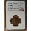 1948 (M) AUSTRALIA ½ Penny  NGC GRADED XF 45 BN