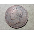 1826 BRITISH ½ Penny - George IV