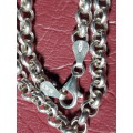 LOVELY SOLID GENUINE STERLING SILVER NECKLACE WITH LOBSTER CLASP IN PERFECT CONDITION