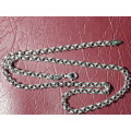 LOVELY SOLID GENUINE STERLING SILVER NECKLACE WITH LOBSTER CLASP IN PERFECT CONDITION