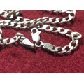 LOVELY LONG GENUINE SOLID STERLING SILVER NECKLACE WITH ITALIAN CLASP [16 g]