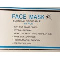 BOX OF 50 SURGICAL DISPOSABLE FACE MASKS WITHOUT GLASS FIBRES [Bid per mask to take 50]