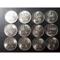 A LOT OF 12 RSA NICKEL 10 CENTS  [All Mint State]