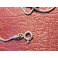 LOVELY GENUINE SOLID STERLING SILVER  SNAKE NECKLACE IN GOOD CONDITION [47 cm]