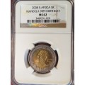 2008 RSA R5 MANDELA 90TH BIRTHDAY NGC GRADED MS 62