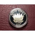 2007 SILVER PROOF PROTEA R1 CAPSULED - FW DE KLERK