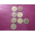 A LOT OF 8 RSA COPPER 1 CENT COINS - [Bid per coin to take all.]