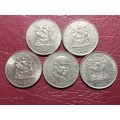 A LOT OF 5 x RSA NICKEL R1 COINS - [Different dates] - [Bid per coin to take all.]