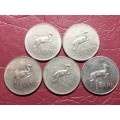 A LOT OF 5 x RSA NICKEL R1 COINS - [Different dates] - [Bid per coin to take all.]