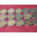 A LOT OF 15 RSA 2008 MANDELA R5 COINS - [Bid per coin to take all.]