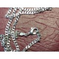 LOVELY GENUINE SOLID STERLING SILVER NECKLACE WITH LOBSTER CLASP IN EXCELLENT CONDITION