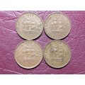 A LOT OF 4 x 1955 SA UNION HALF PENNIES - [Bid per coin to take all.]