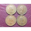 A LOT OF 4 x 1955 SA UNION HALF PENNIES - [Bid per coin to take all.]
