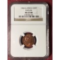 1965 RSA 1 CENT - [English] - NGC GRADED MS 65 RB - RARE - ONLY 1180 MINTED