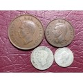 A LOT OF 4 x 1941 SA UNION COINS