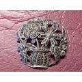 LOVELY VINTAGE GENUINE STERLING SILVER BROOCH WITH MARCASITE IN EXCELLENT CONDITION [10 g]