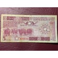1986 SOMALIA 5 Shilin / 5 Shillings NOTE
