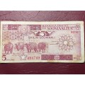 1987 SOMALIA 5 Shilin / 5 Shillings NOTE