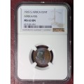 1965 RSA 1 CENT AFRIKAANS - NGC GRADED MS 63 BN - RARE