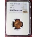 1965 RSA 1 CENT ENGLISH - NGC GRADED PF 66 RB - POP 2 - [Only 8 coins graded higher.]