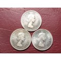 A LOT OF 3 x 1958 SA UNION 5 SHILLINGS - [Bid per coin to take all.]
