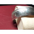 LOVELY GENUINE SOLID STERLING SILVER NAME BANGLE  - [38 g]