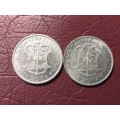 1962 AND 1964 RSA SILVER 20 CENTS - [Bid per coin to take both.]