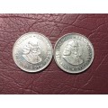 1962 AND 1964 RSA SILVER 20 CENTS - [Bid per coin to take both.]