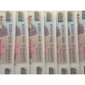 9 x ZIMBABWE 500 Dollar Notes IN SEQUENCE - MINT STATE