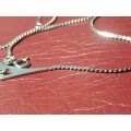 LOVELY STAINLESS STEEL PLATED STERLING SILVER NECKLACE IN VERY GOOD CONDITION - [5,4 g]