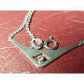 LOVELY STAINLESS STEEL PLATED STERLING SILVER NECKLACE IN VERY GOOD CONDITION - [5,4 g]